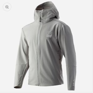 NWT Huk Men’s Icon X Lightweight Wind Resistant Hoodie Jacket in Grey (M)